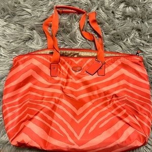 NWT Coach "Zebra Print Weekender" Tote
